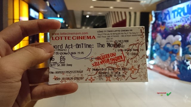 Sword Art Online ticket