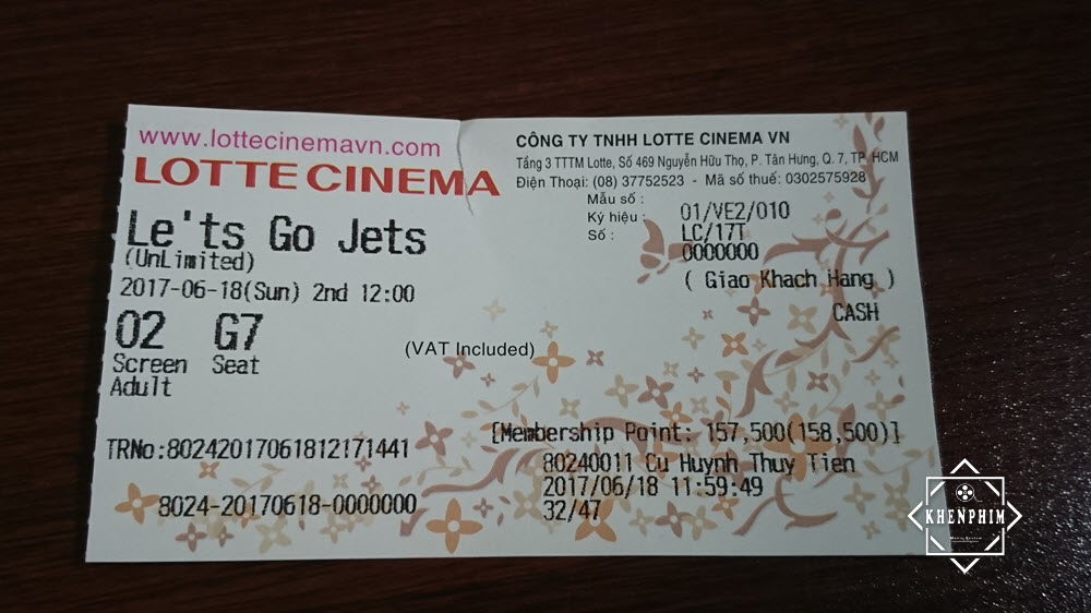 Vé xem phim ở Lotte Cinema Now Zone