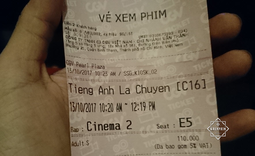 Vé xem phim I Can Speak