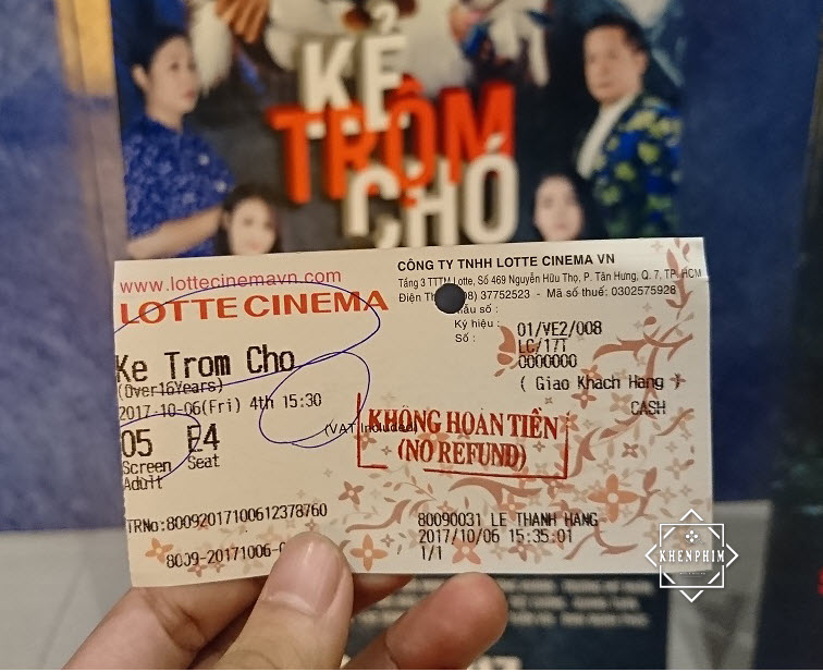 Kẻ trộm chó - vé xem phim