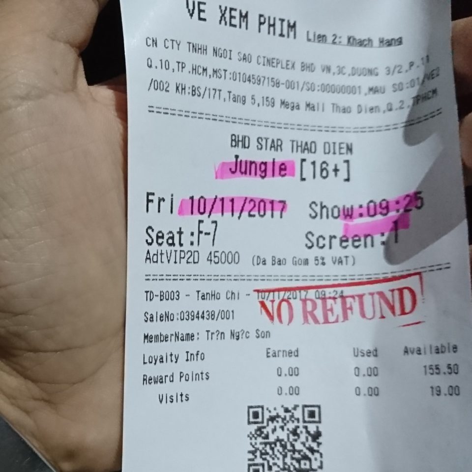 Vé xem phim Jungle