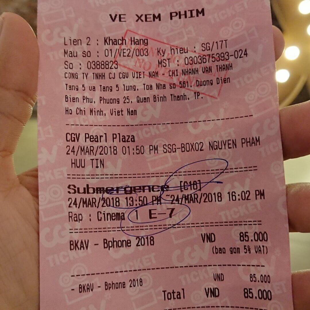 Vé xem phim Submergence