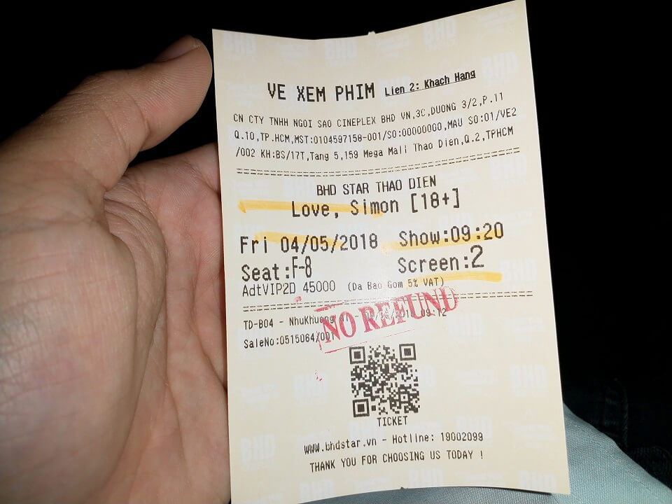 Vé xem phim Love, Simon