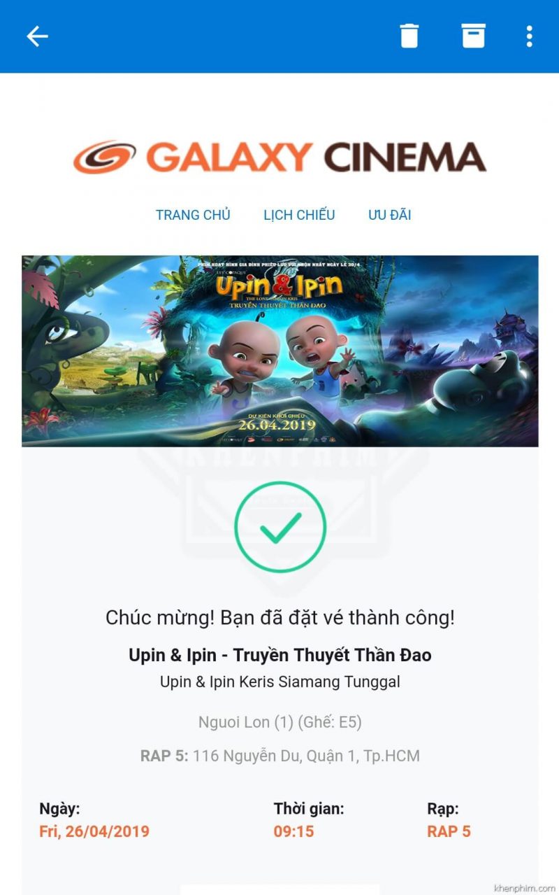 Vé xem phim Upin & Ipin - Truyền Thuyết Thần Đao