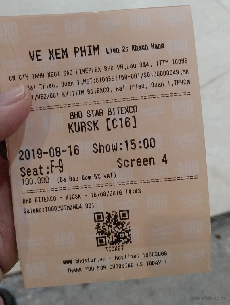 Vé xem phim Kursk
