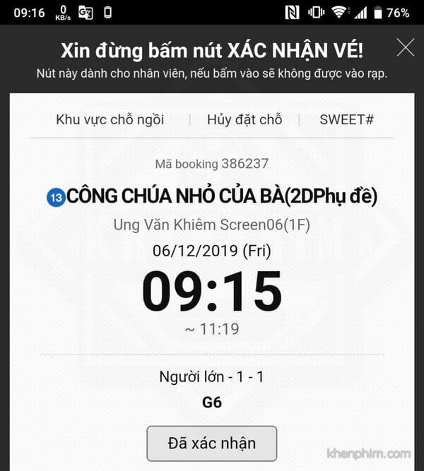Vé xem phim Công Chúa Nhỏ Của Bà