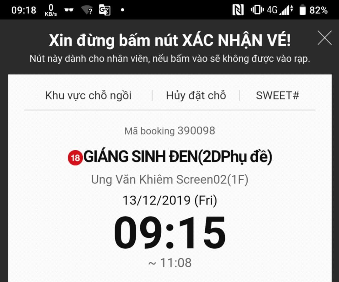 Vé xem phim Giáng Sinh Đen
