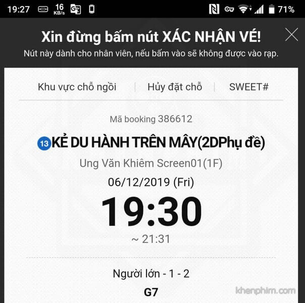 Vé xem phim Kẻ Du Hành Trên Mây 