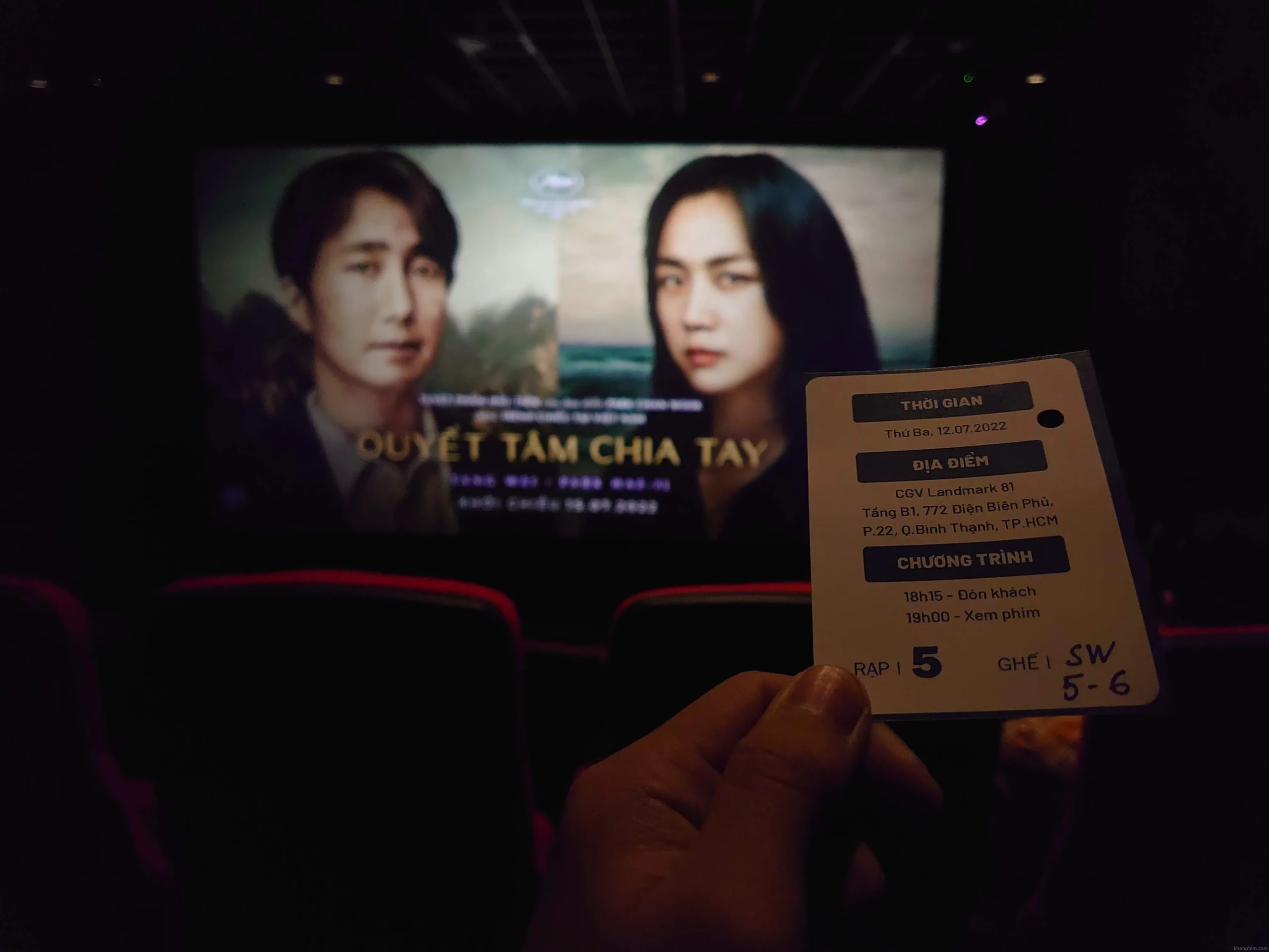 Vé xem phim suất họp báo phim Quyết Tâm Chia Tay