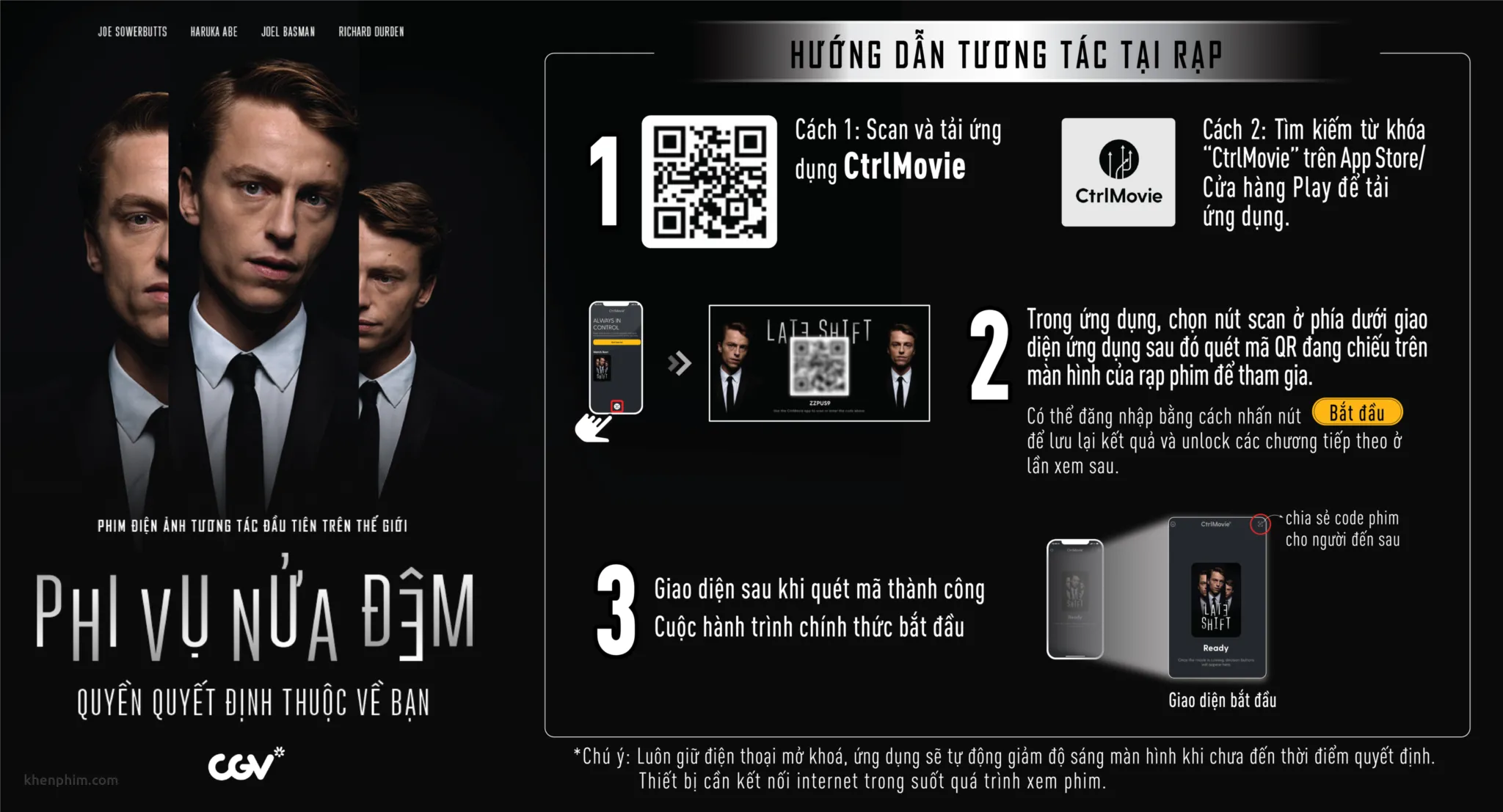 Hướng dẫn tải app trước khi xem phim Phi Vụ Nửa Đêm