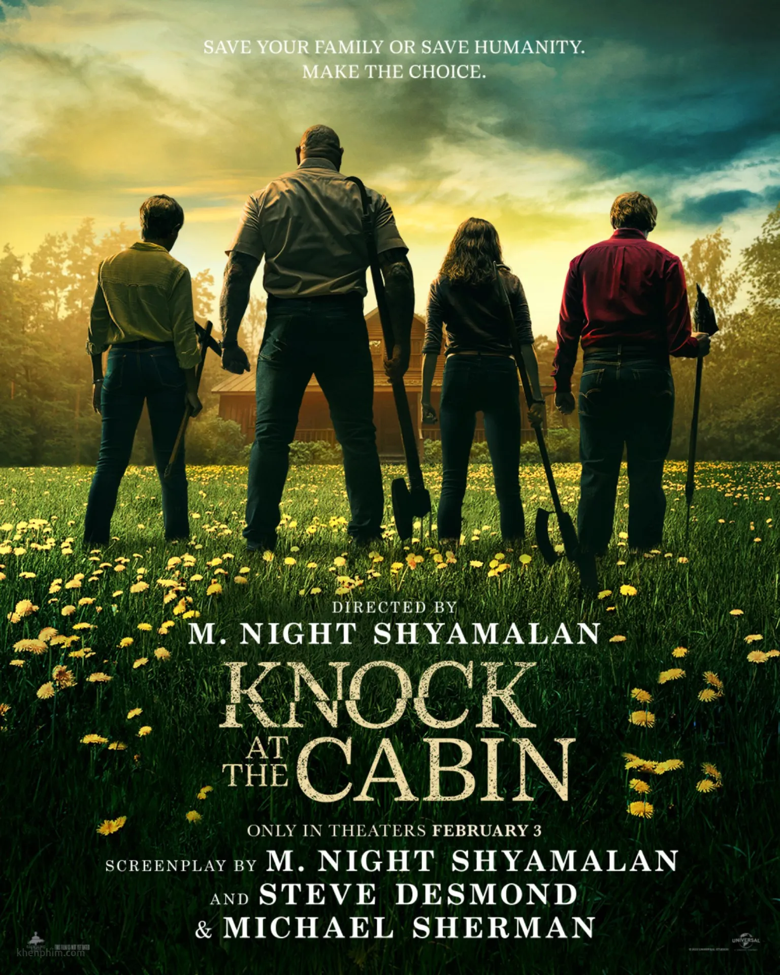 Poster phim Knock At The Cabin (Tiếng Gõ Ở Căn Nhà Gỗ)