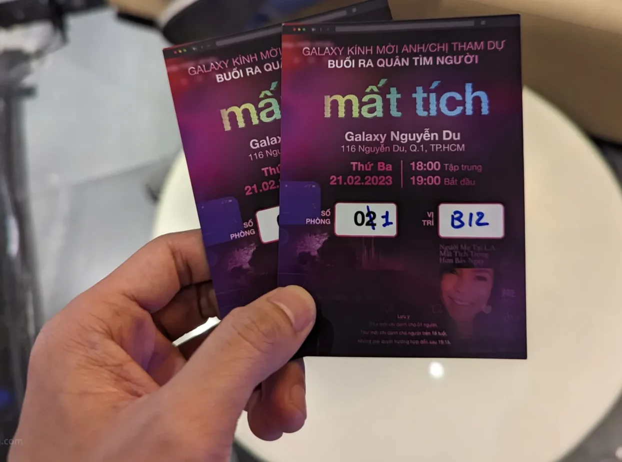 Vé họp báo phim Mất Tích