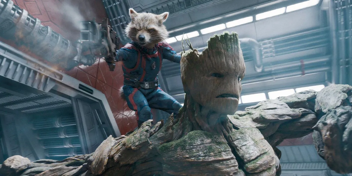 Rocket và Groot kề vai sát cánh khi chiến đấu