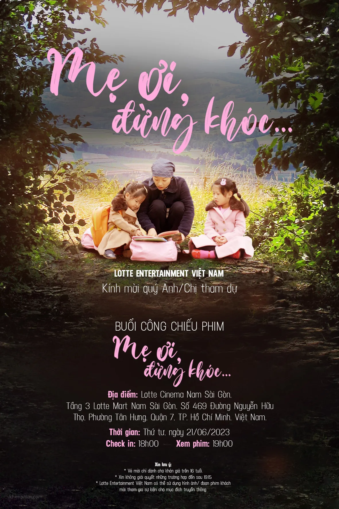 Thư mời họp báo phim "Mẹ ơi, đừng khóc..."