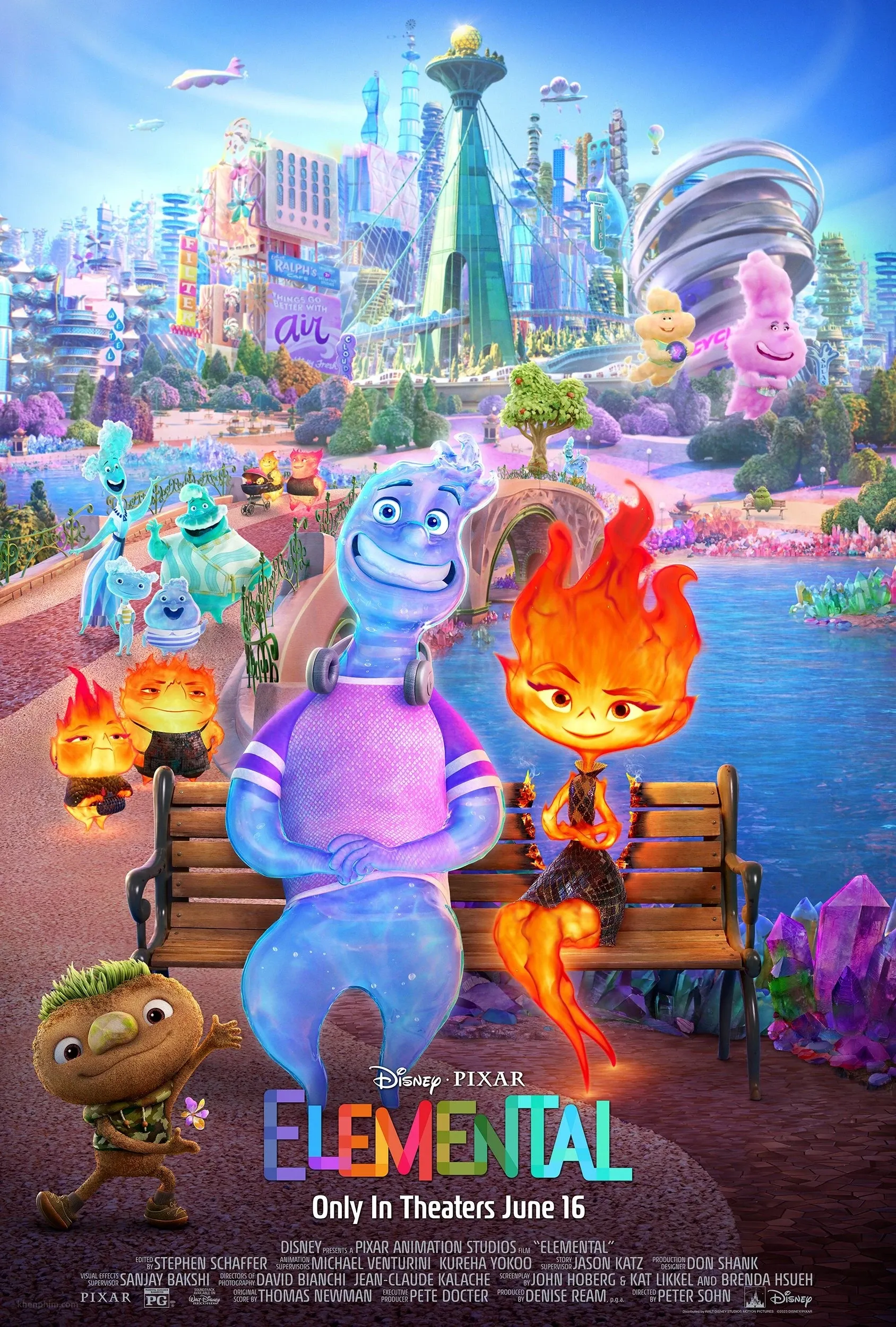 Poster đầy màu sinh động của Elemental