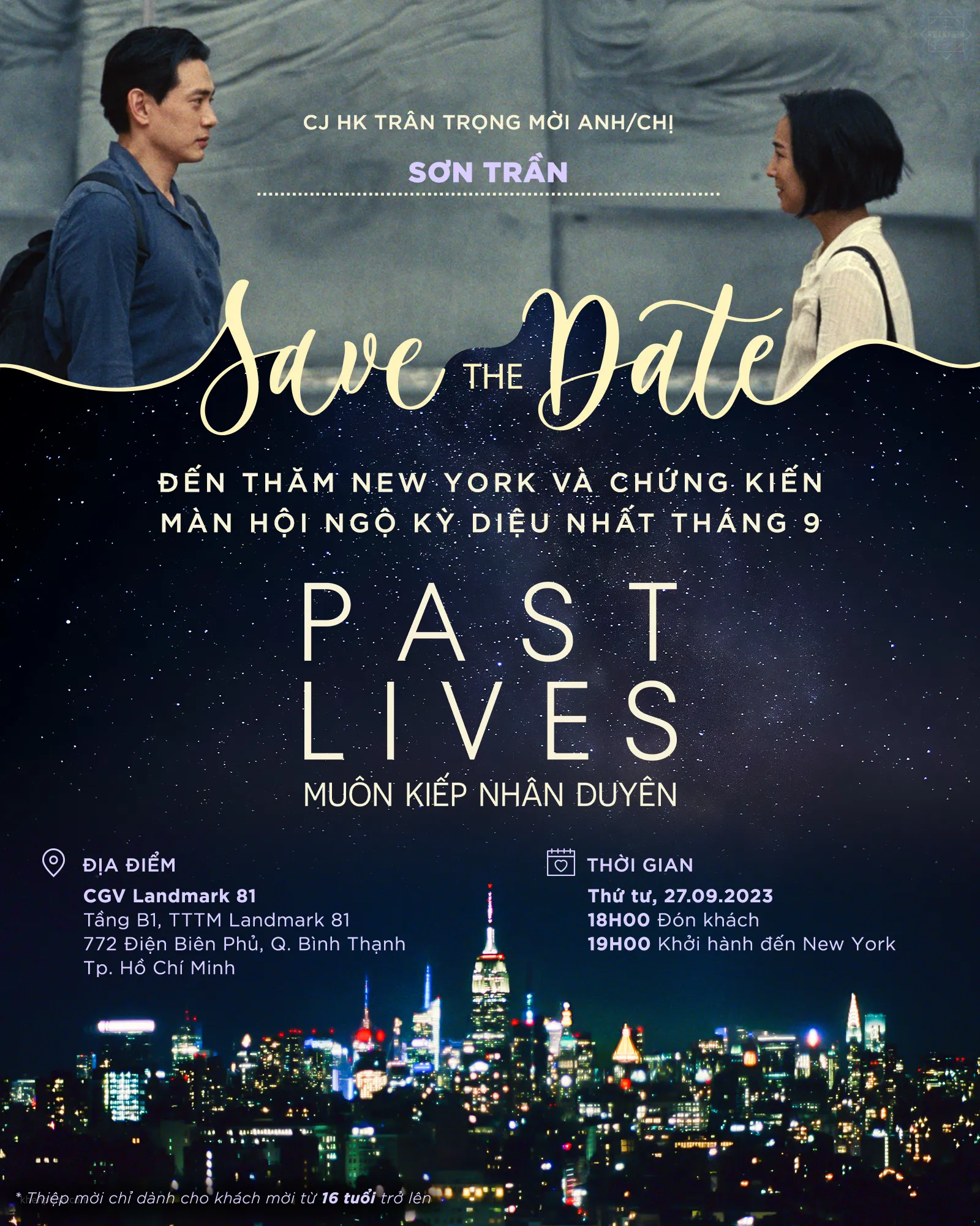 Vé mời tham gia họp báo phim Past Lives (Muôn Kiếp Nhân Duyên)