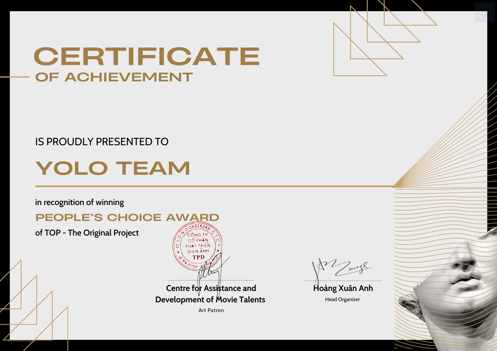Giấy chứng nhận từ cuộc thi TOP’21 và TOP’22 - YOLO team