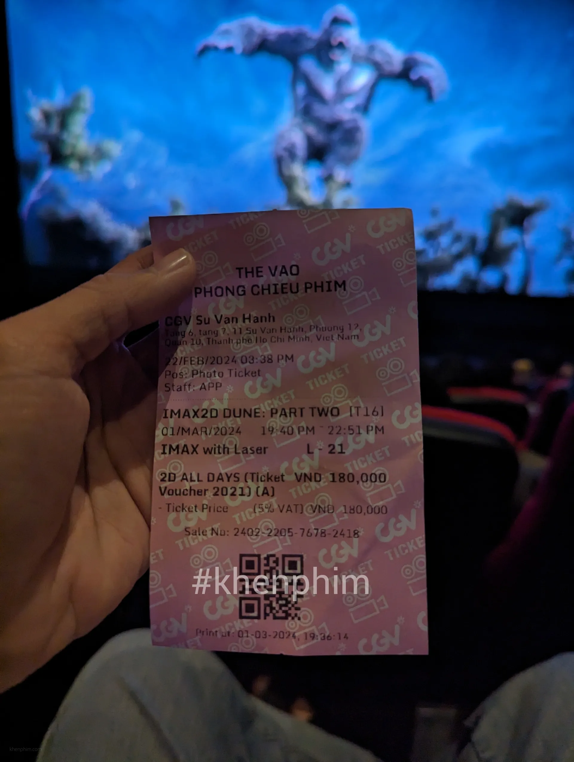 Vé xem phim Dune: Part Two (Dune: Hành Tinh Cát - Phần 2) suất IMAX laser