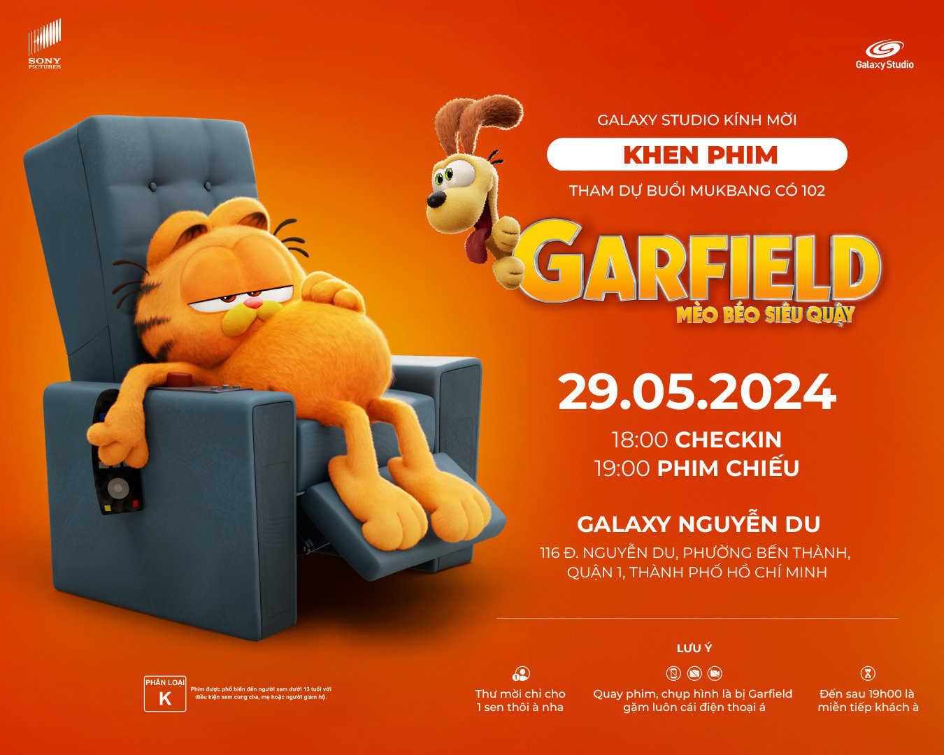 Thiệp mời điện tử phim Garfield Mèo Béo Siêu Quậy