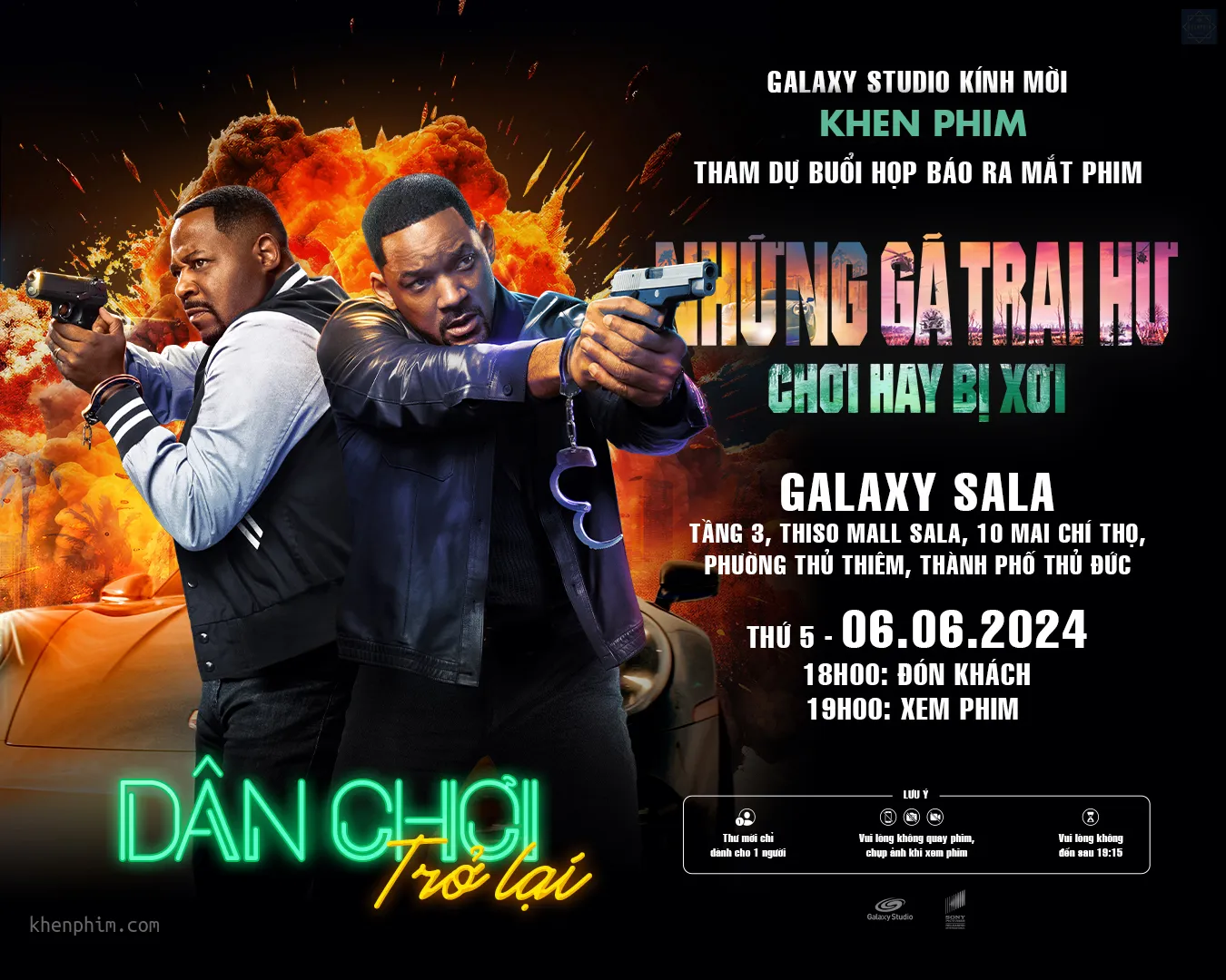 Thư mời họp báo phim BadBoys: Ride or Die (Những Gã Trai Hư: Chơi Hay Bị Xơi)