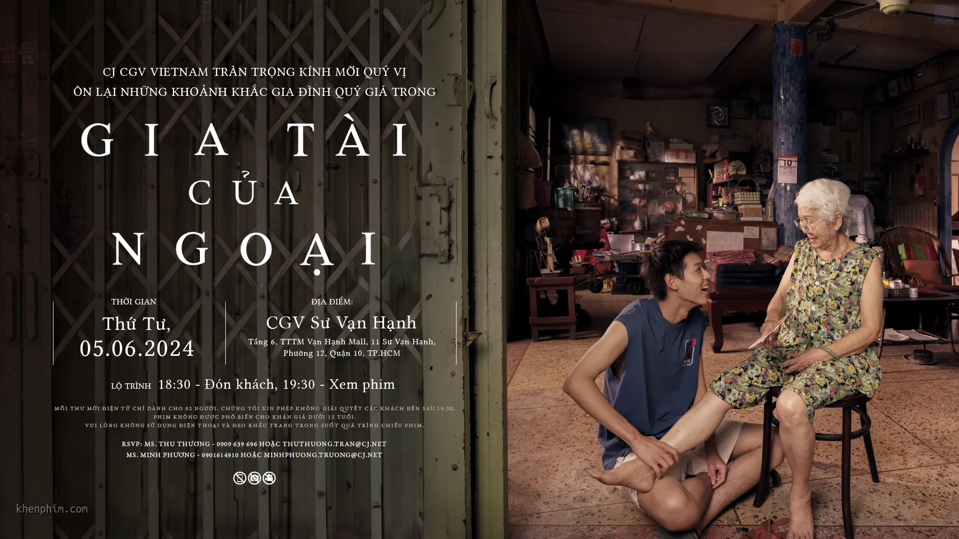 Thiệp mời tham gia họp báo phim Gia Tài Của Ngoại
