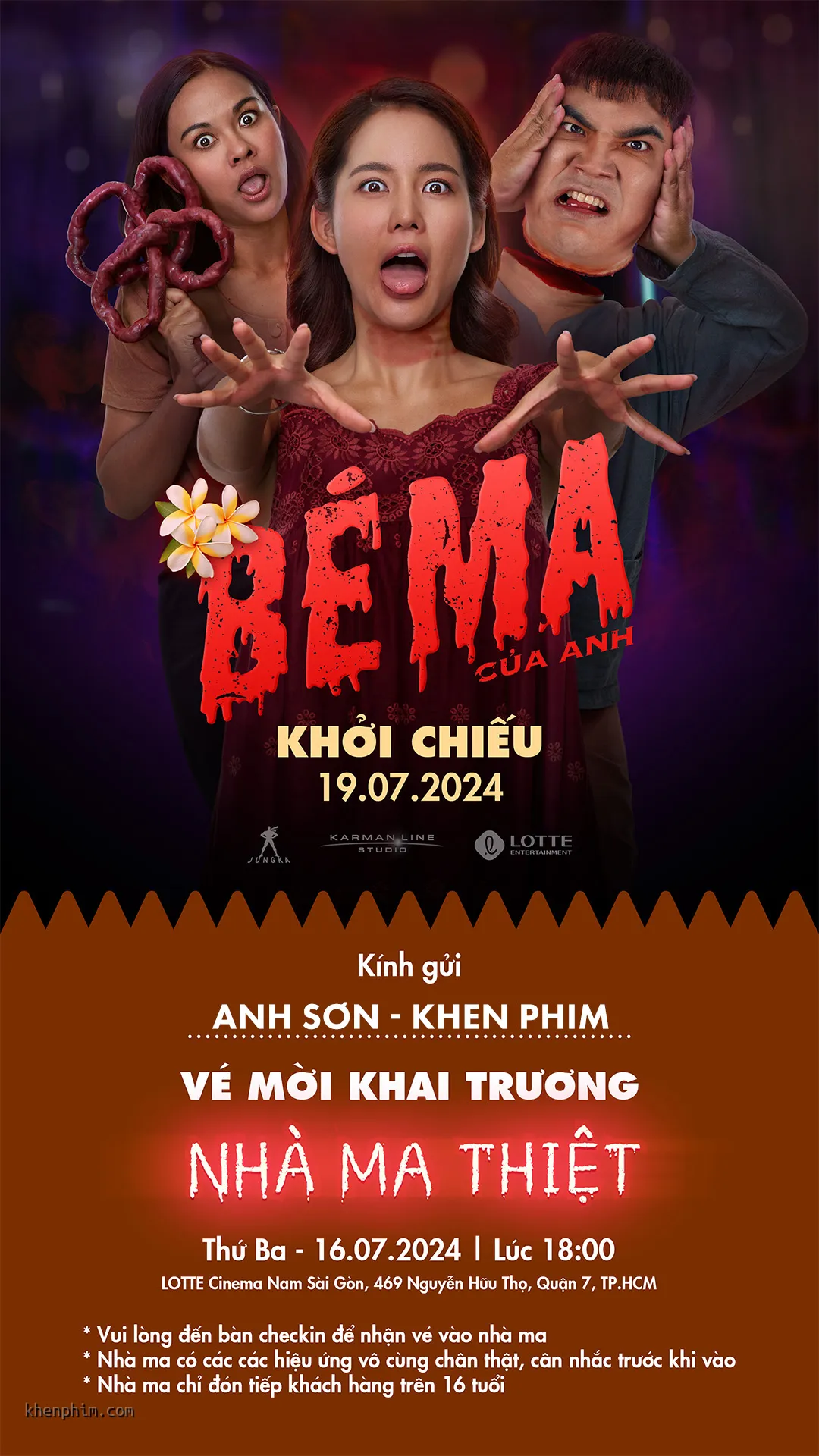 Thư mời họp báo phim Bé Ma Của Anh