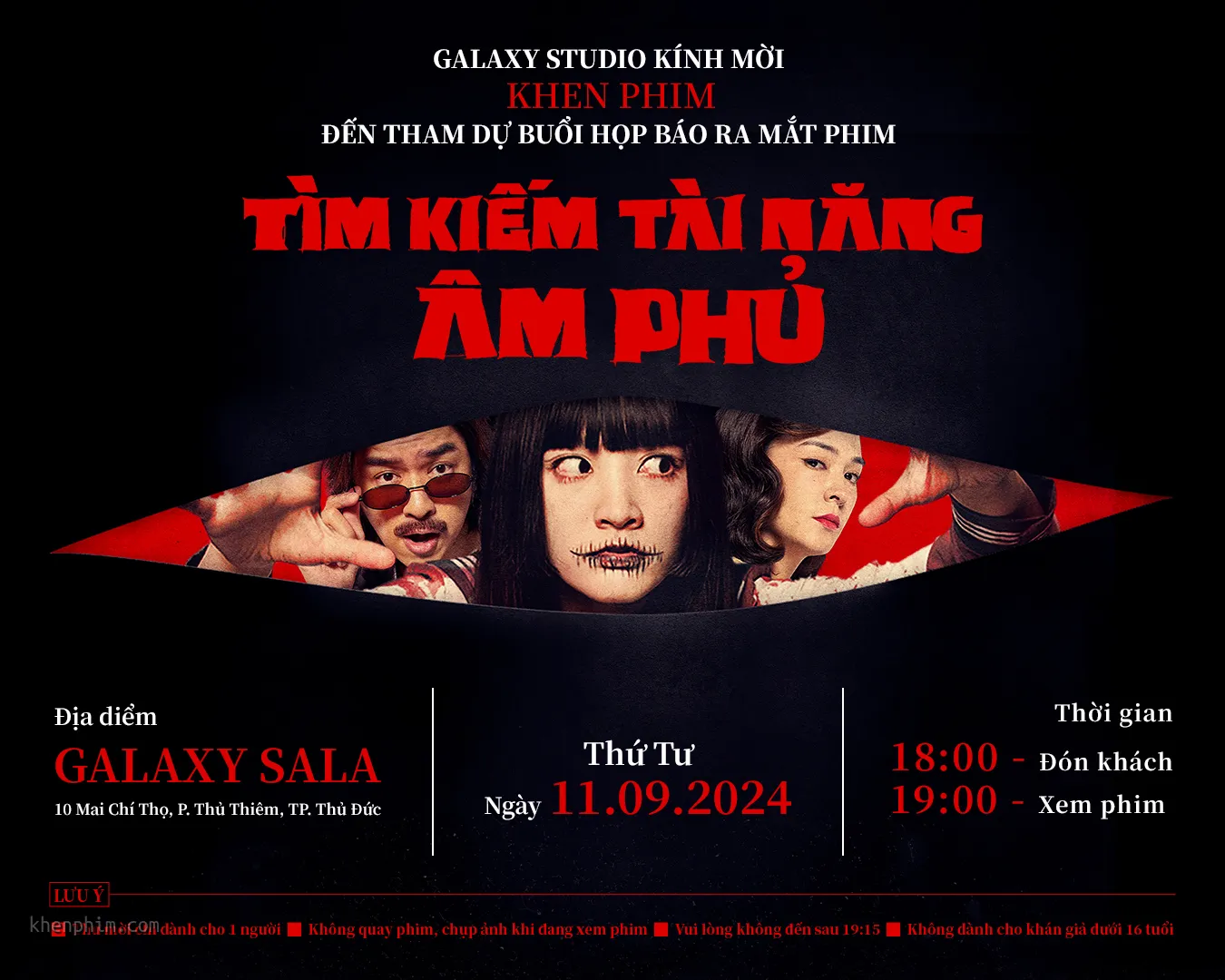 Thiệp mời tham gia họp báo phim Tìm Kiếm Tài Năng Âm Phủ