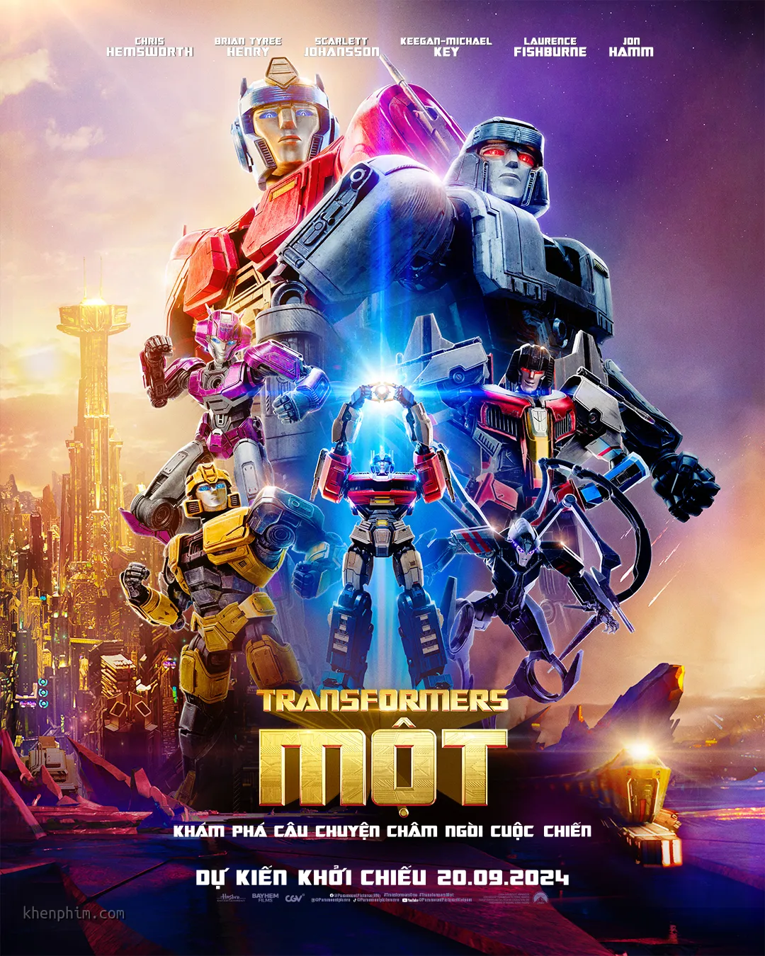 Poster chính thức của "Transformers Một" tại thị trường Việt Nam