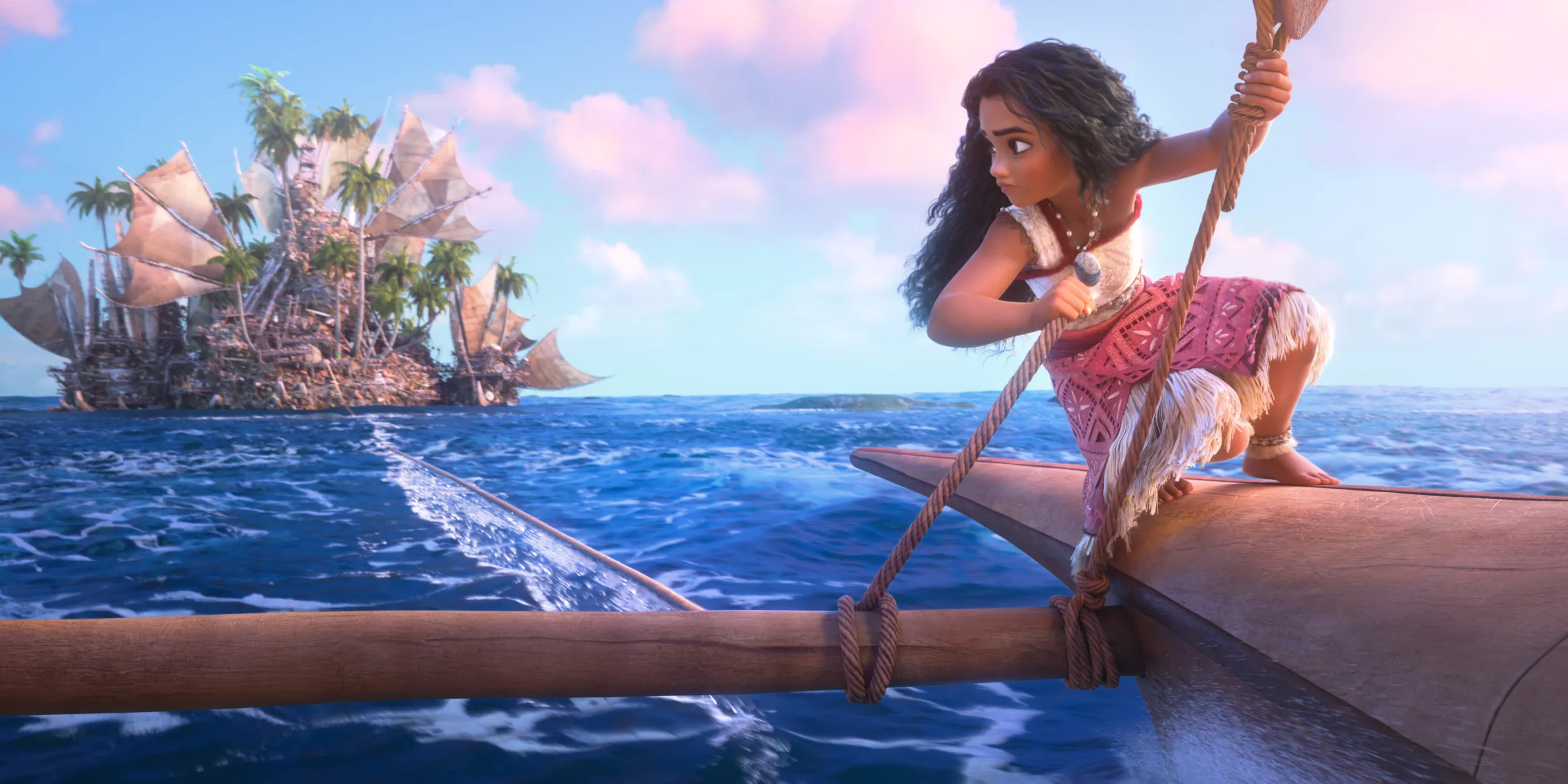 Moana giong buồm ra khơi cứu người dân trên đảo