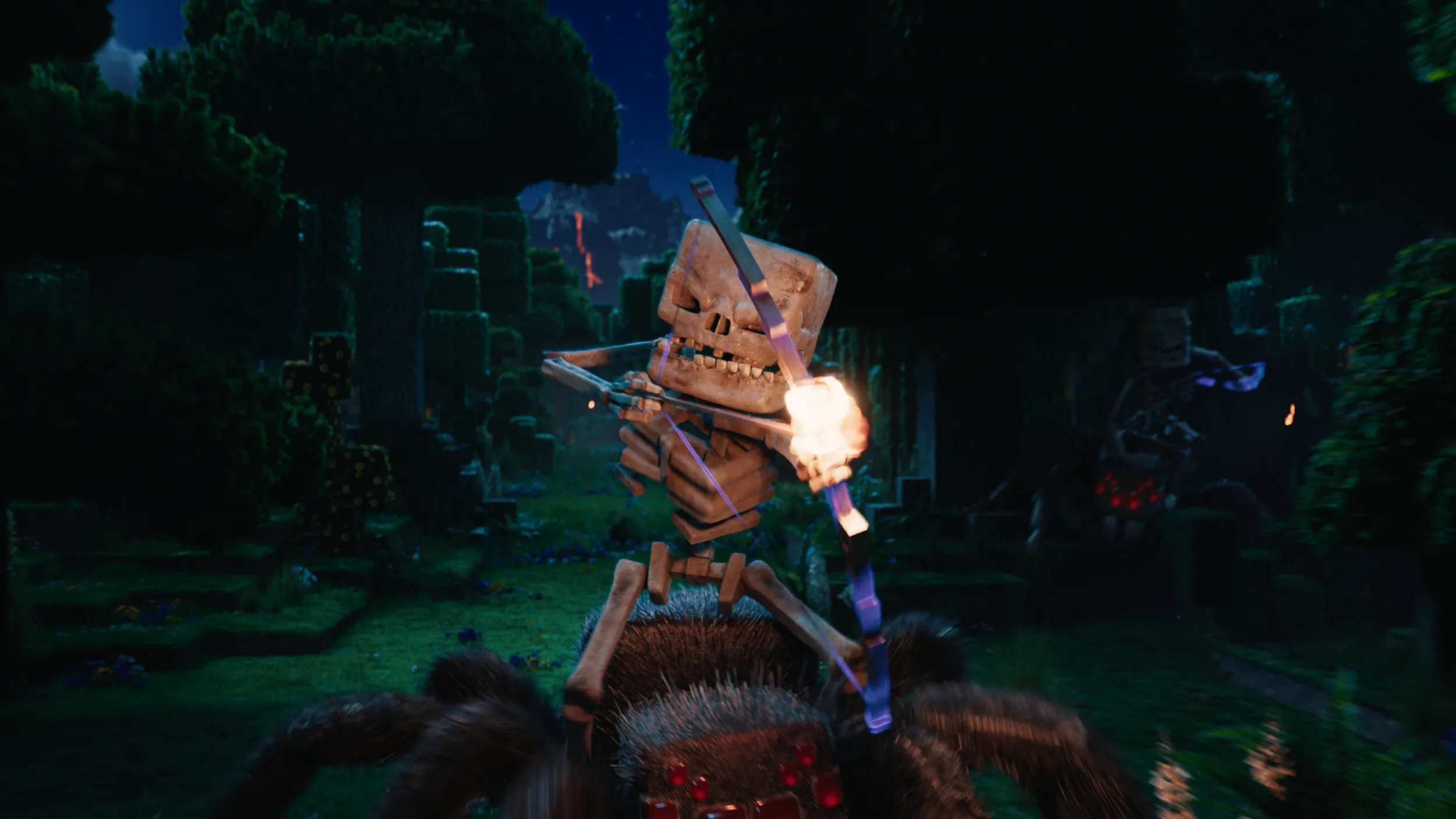 Ngay cả những bộ xương cho tới zombie cũng có hình vuông