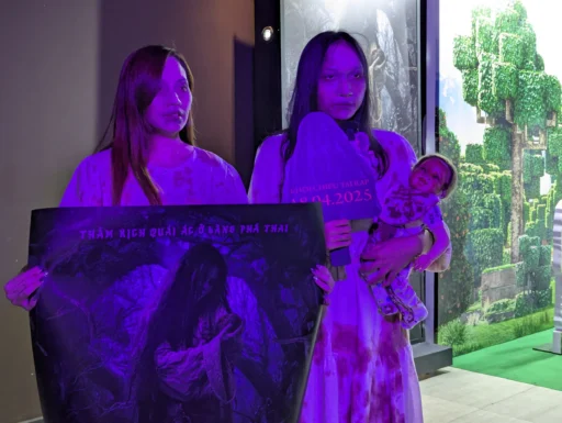 2 bé này cosplay thành ma trong phim