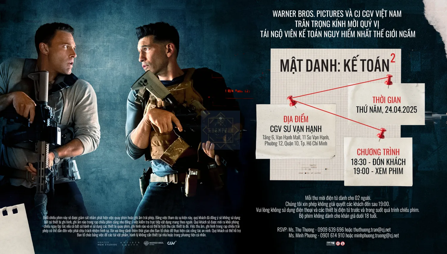 Thư mời tham gia họp báo ra mắt phim The Accountant 2 (Mật Danh: Kế Toán 2)