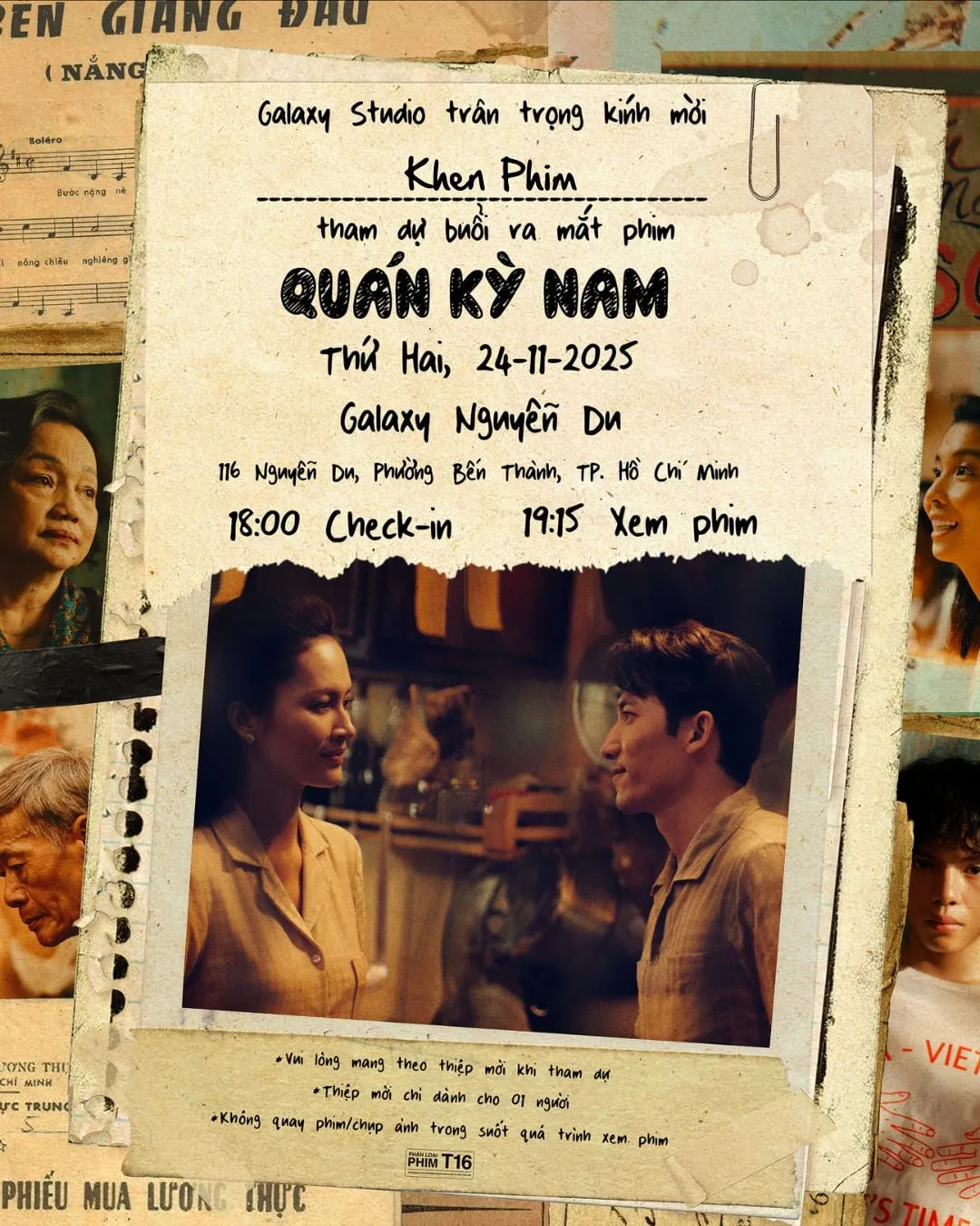 Thiệp mời tham gia họp báo phim Quán Kỳ Nam