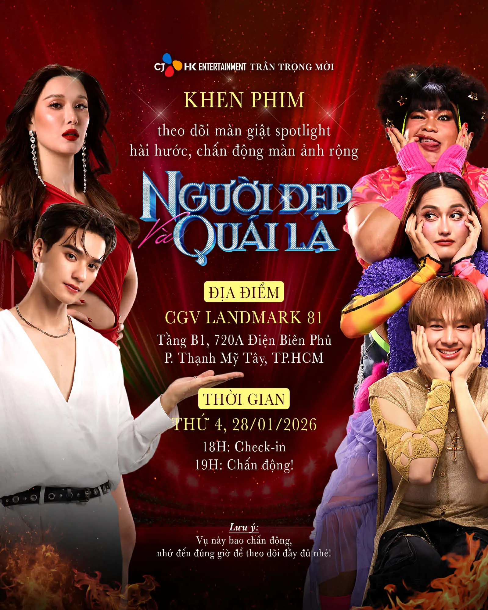 Thiệp mời tham gia công chiếu phim Người Đẹp và Quái Lạ