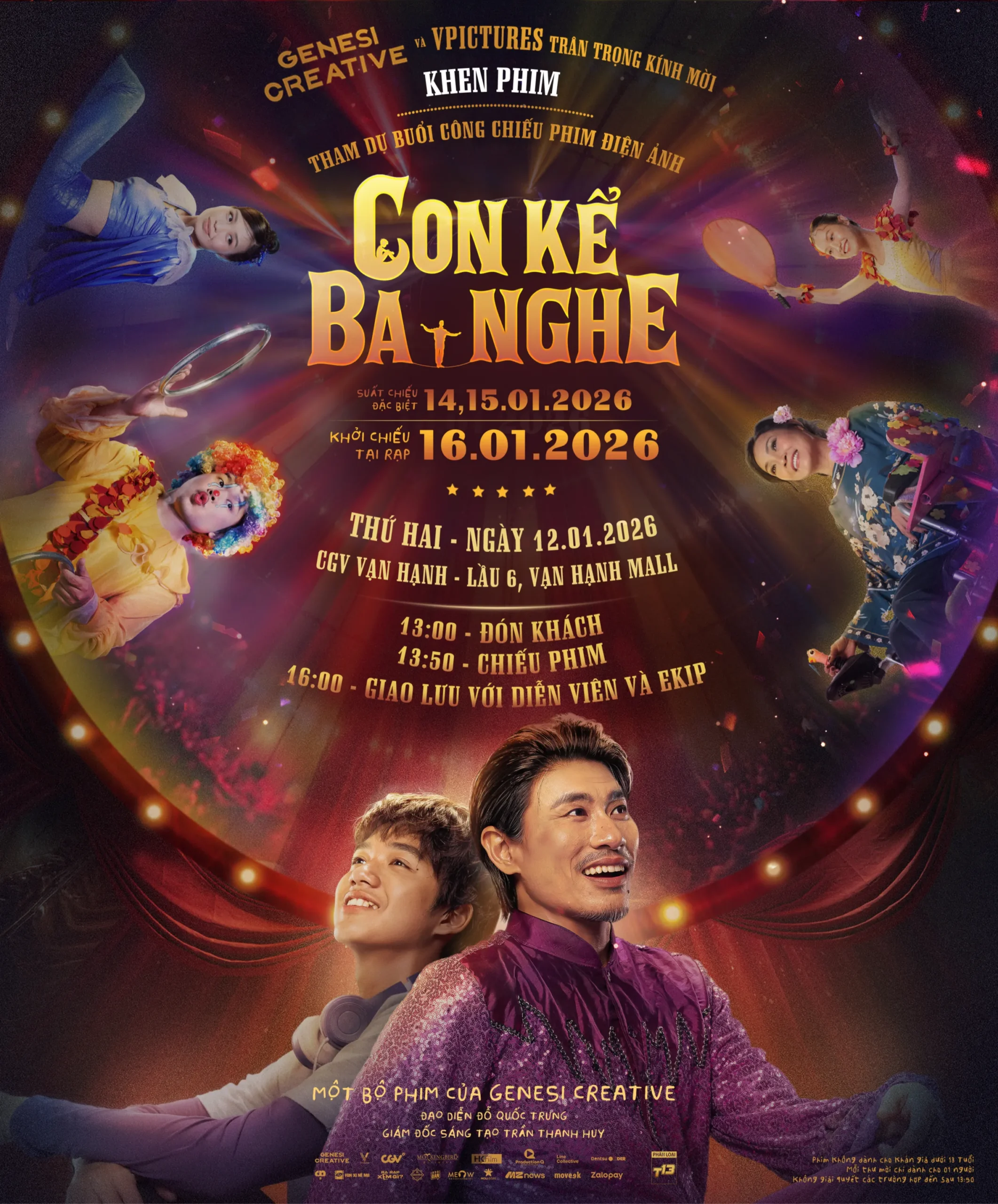Thiệp mời tham gia họp báo phim Con Kể Ba Nghe