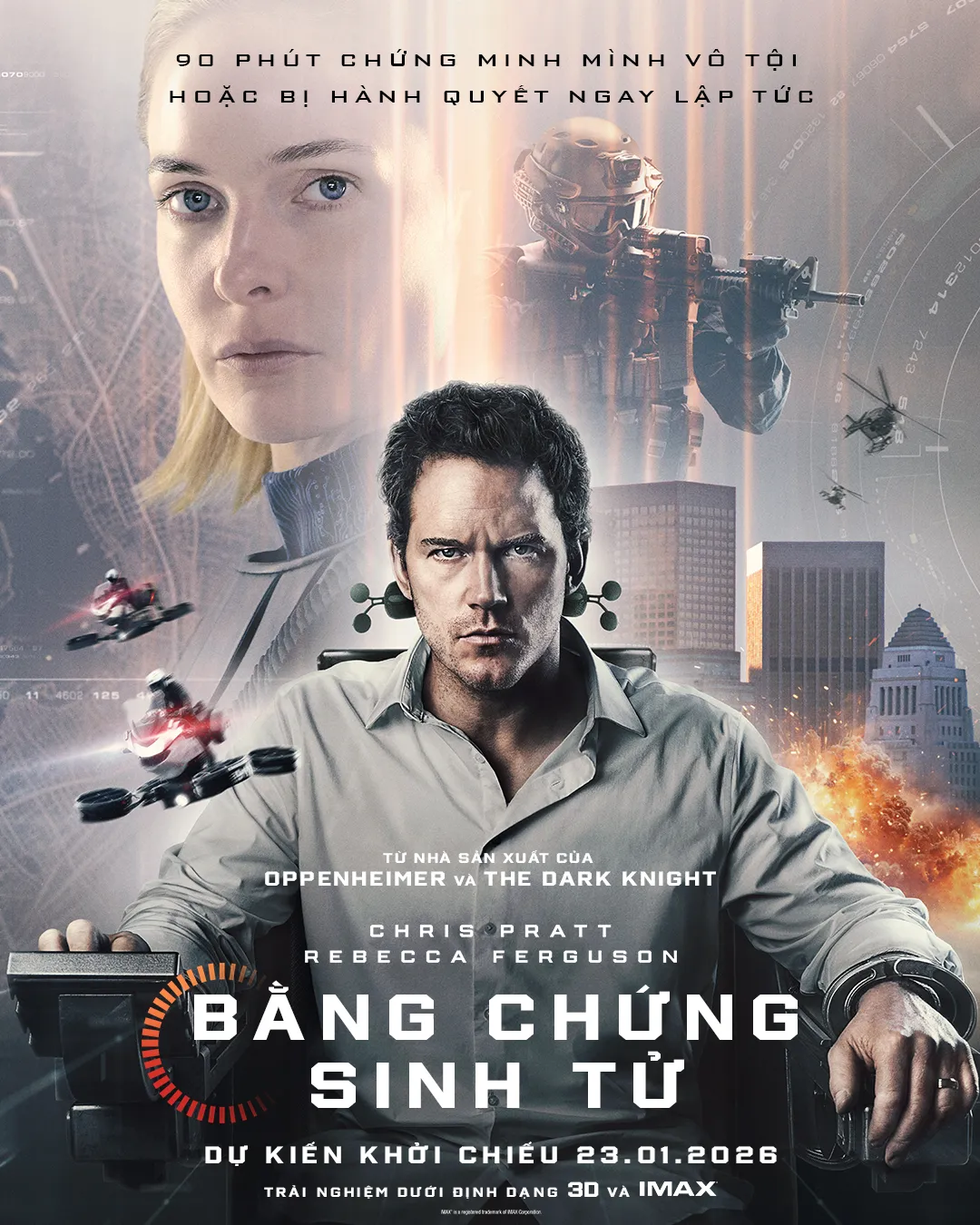 Poster tại thị trường Việt Nam của phim Mercy (Bằng Chứng Sinh Tử)