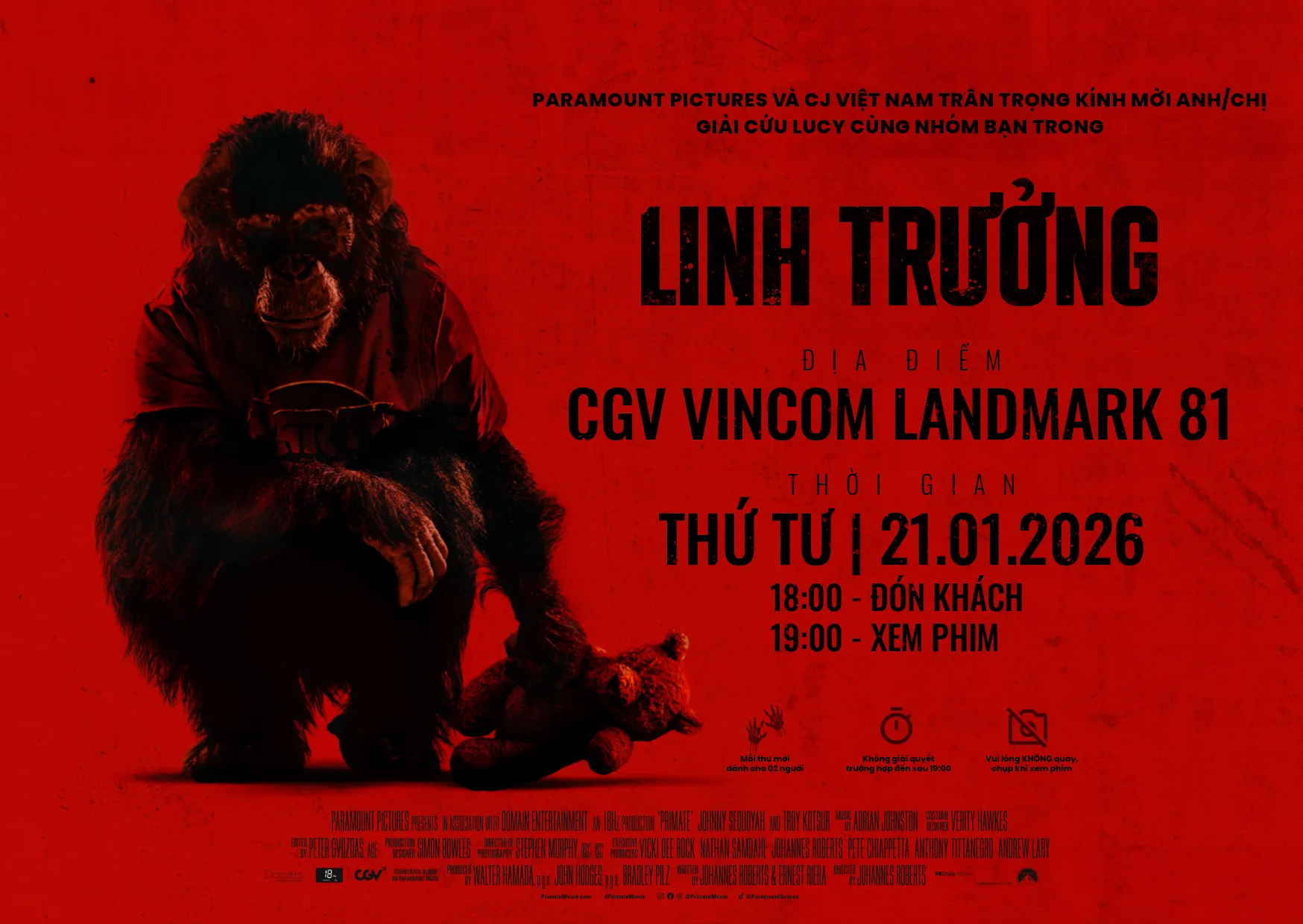 Thiệp mời xem công chiếu Linh Trưởng
