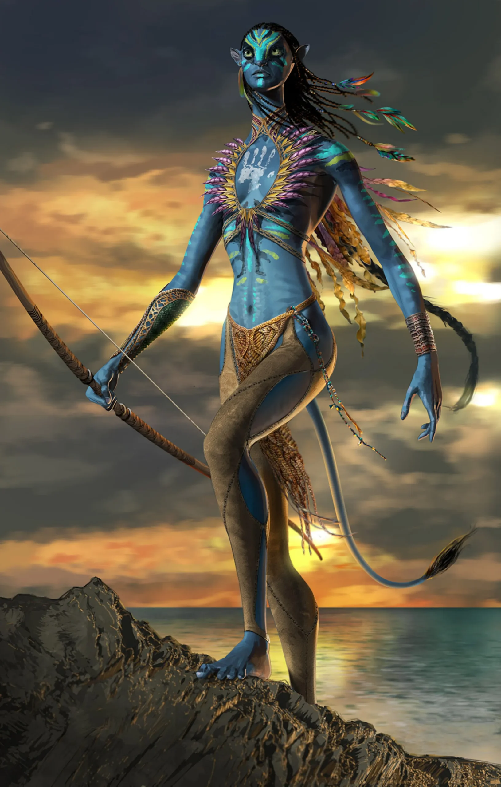 Phác thảo trang phục nhân vật Neytiri trong Avatar: Fire and Ash