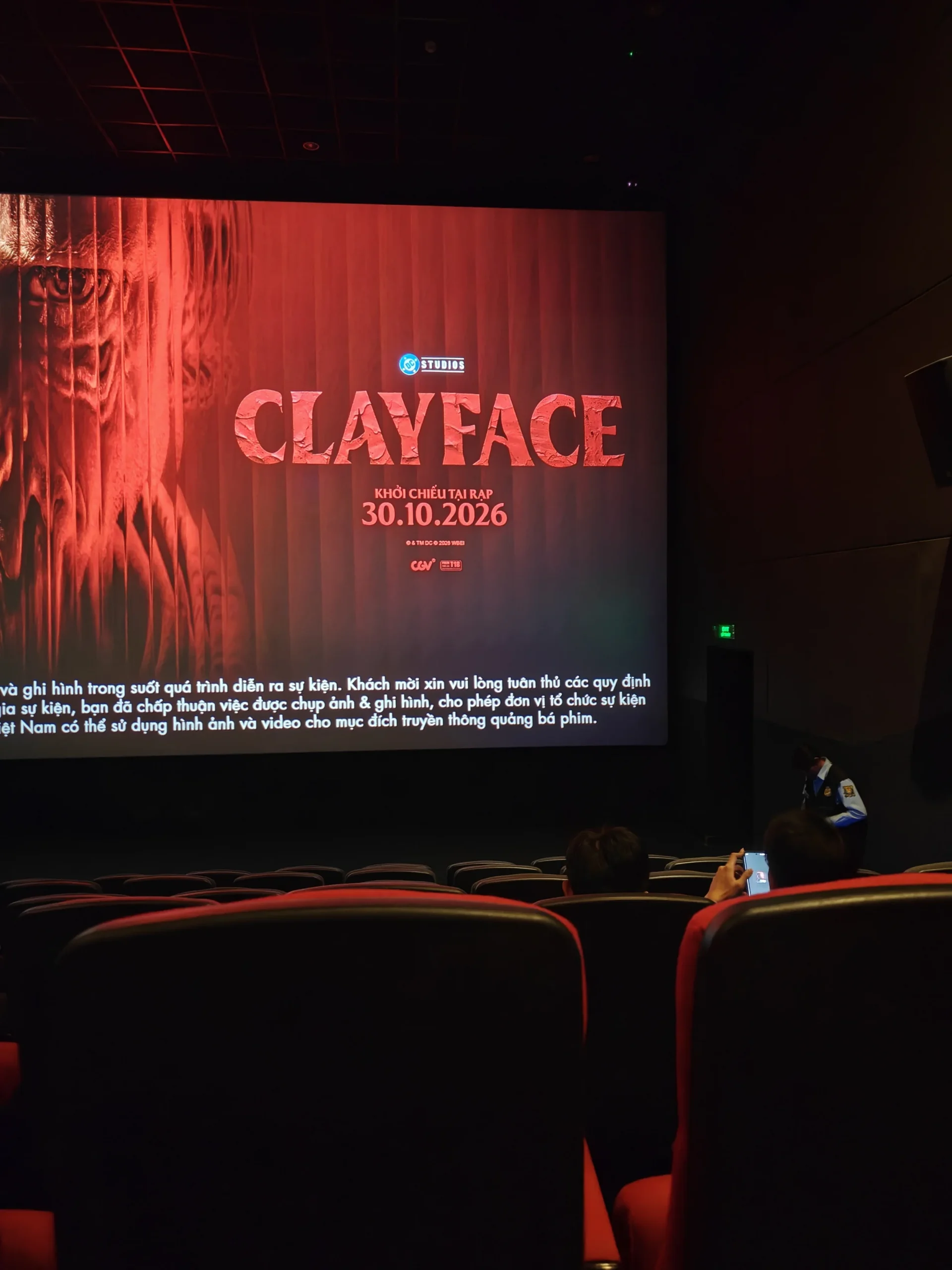 Phòng chiếu suất chiếu sớm Clayface ngày 27.10.2026
