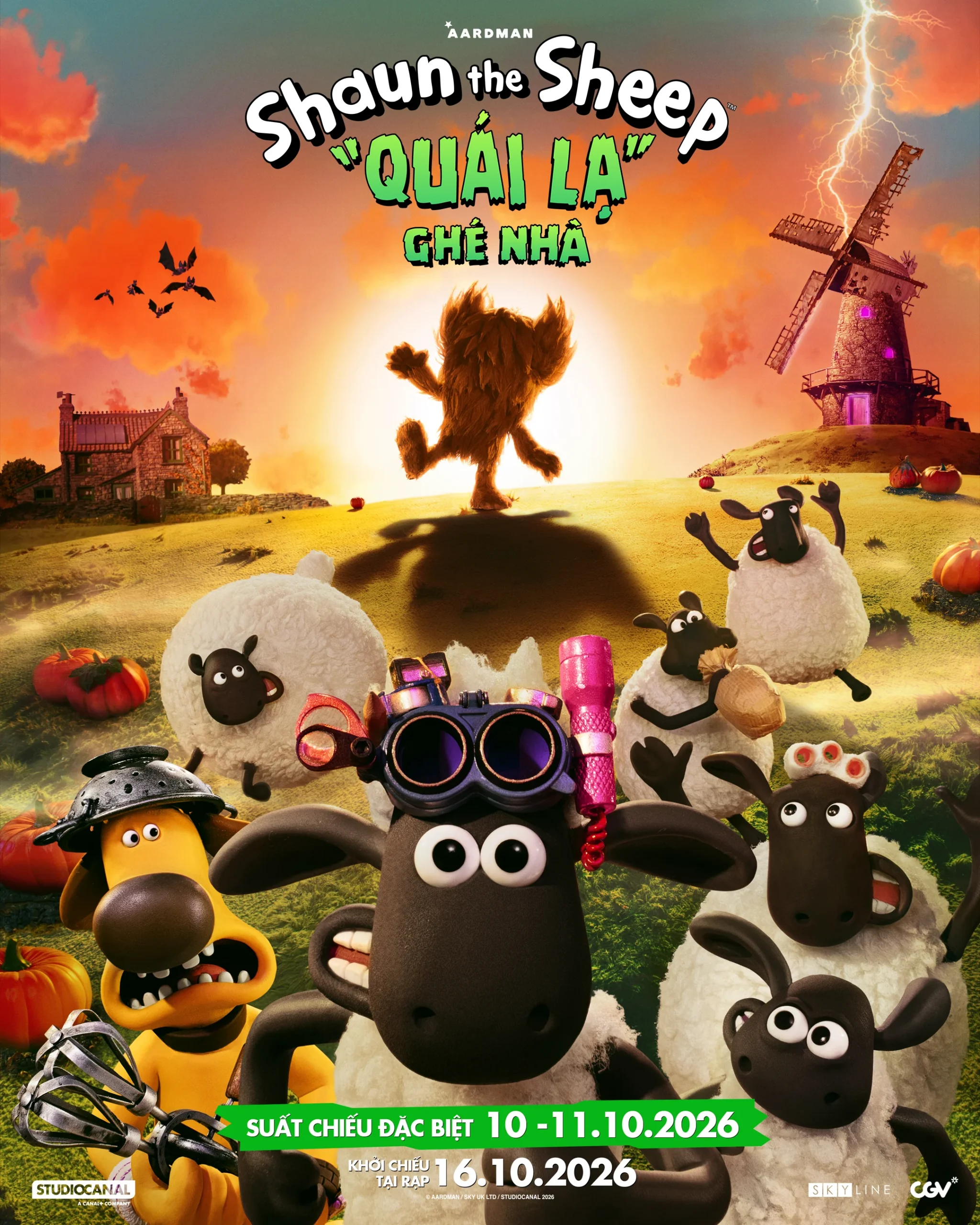 Poster phim Shaun the Sheep: Quái Lạ Ghé Nhà khởi chiếu tại Việt Nam từ ngày 16 tháng 10 năm 2026